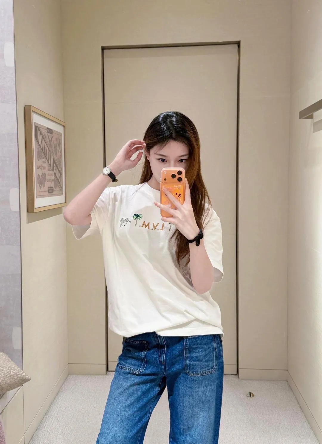 Louis Vuitton/Louis Vuitton 26ss animal embroidered short sleeves